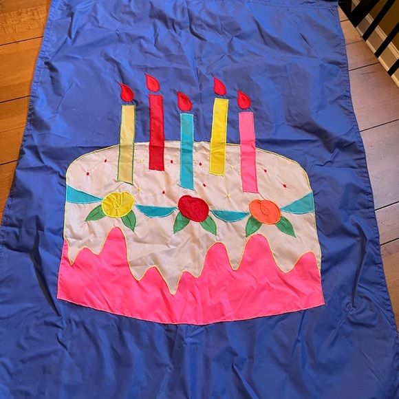 Birthday Flag with birthday cake design - Picture 2 of 4